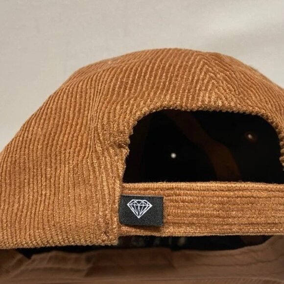 Diamond Supply Co Corduroy Slide Back Hat Brown Adjustable Embroidered Logo EUC - Picture 7 of 12